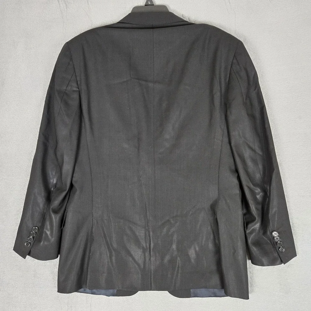 Canali Blazer Men 48R Black Wool Sport Jacket Italy Travel Water Resistant *READ